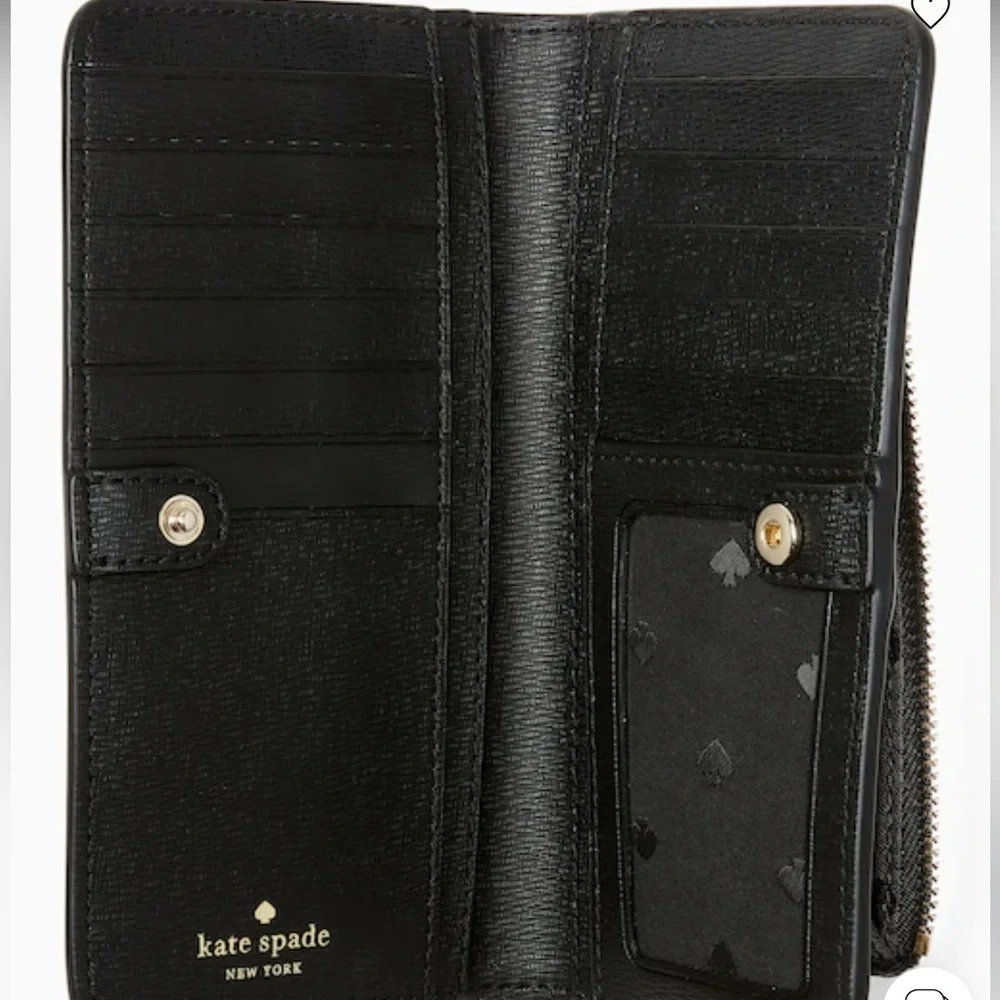 Kate Spade Darcy Large Slim Bifold Wallet Black